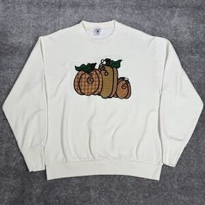 VTG Fall Pumpkin‎ Delta Mid Weight Sweatshirt Women's Medium Grandma Granny
